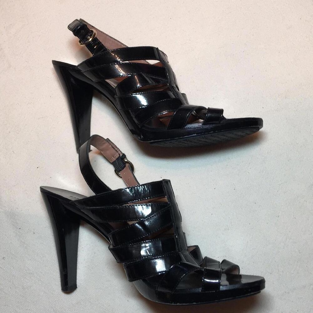Banana Republic Black Strappy Heels Sz 7.5 shoes - Picture 2 of 8